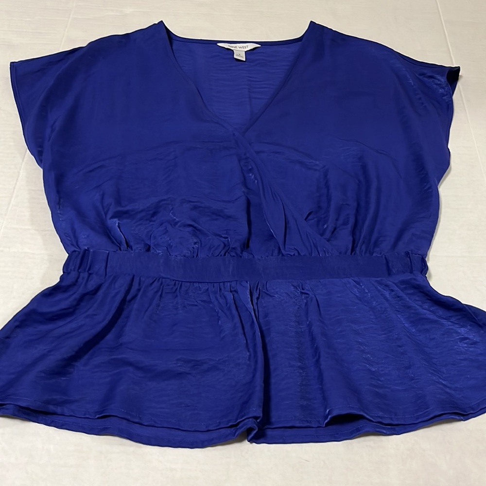 Nine West Pleated Peplum Blouse - Picture 3 of 4